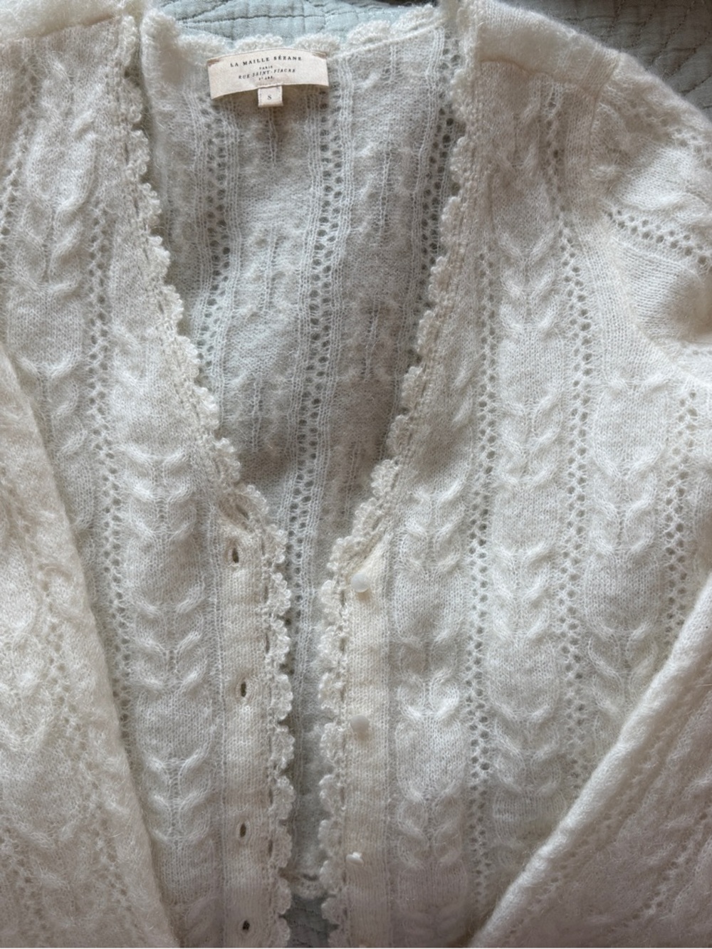 Sezane Antony cardigan in ecru